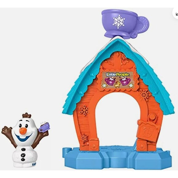 OLAF Fisher-Price Little People Disney Frozen Olafs Cocoa Cafe Playset NEW - Picture 2 of 6